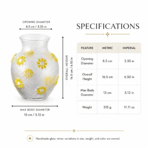 Wholesale Textured Daisy Glass Vase - view 4