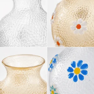 Wholesale Textured Daisy Glass Vase - view 5