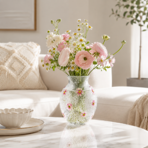 Wholesale Textured Daisy Glass Vase - view 7