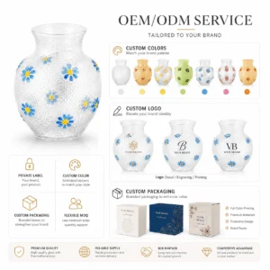 Wholesale Textured Daisy Glass Vase - view 8