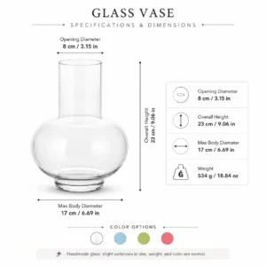 Wholesale Long-Neck Round Glass Vase – Custom Colors - view 4