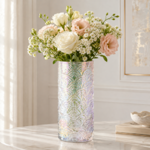 Wholesale Embossed Cylinder Glass Vase - view 2