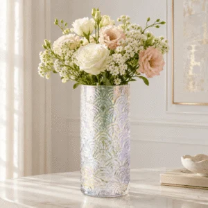 Wholesale Embossed Cylinder Glass Vase - view 2