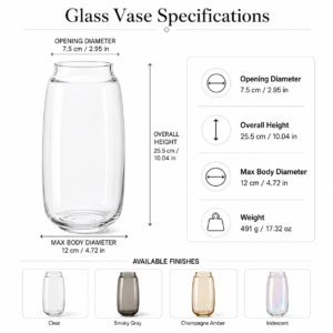 Wholesale Tall Clear Glass Vase - view 4