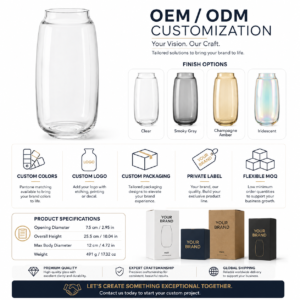 Wholesale Tall Clear Glass Vase - view 8