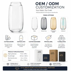 Wholesale Tall Clear Glass Vase - view 8