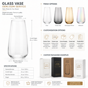 Wholesale Tall Tapered Glass Vase - view 8