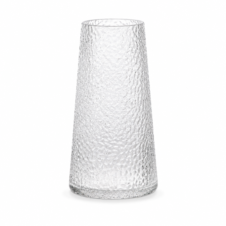 Wholesale Textured Tapered Glass Vase – Clear & Smoke Gray - view 1