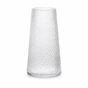 Wholesale Textured Tapered Glass Vase – Clear & Smoke Gray - view 1
