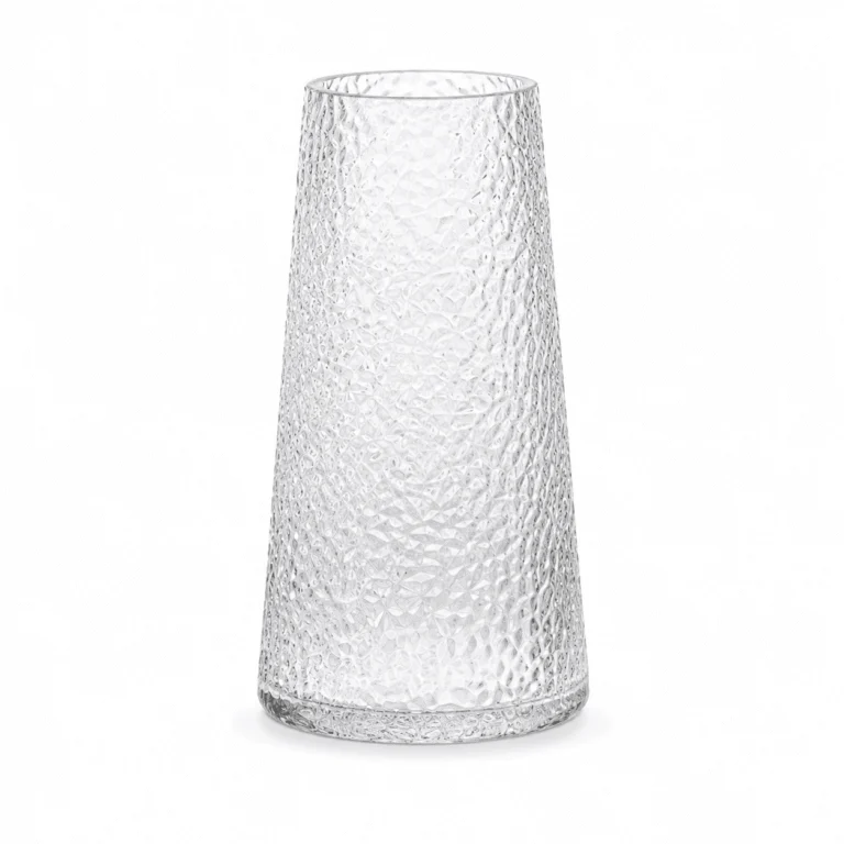 Wholesale Textured Tapered Glass Vase – Clear & Smoke Gray - view 1