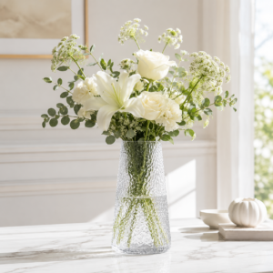 Wholesale Textured Tapered Glass Vase – Clear & Smoke Gray - view 2