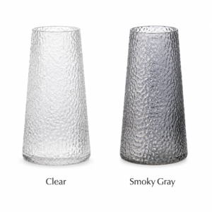 Wholesale Textured Tapered Glass Vase – Clear & Smoke Gray - view 3