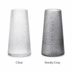Wholesale Textured Tapered Glass Vase – Clear & Smoke Gray - view 3