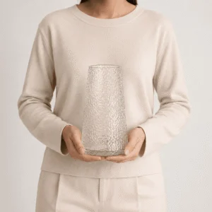 Wholesale Textured Tapered Glass Vase – Clear & Smoke Gray - view 6
