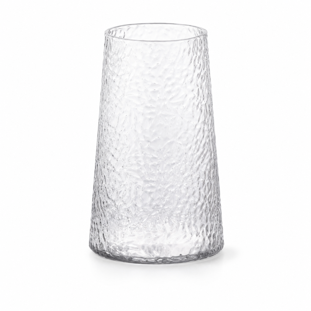 Wholesale Textured Tapered Glass Vase – Blue & Iridescent - view 1