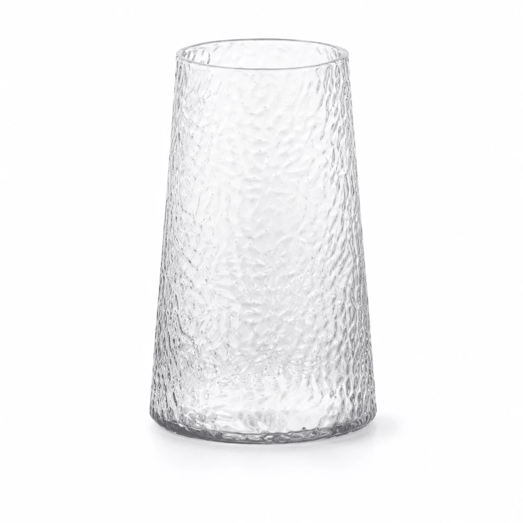 Wholesale Textured Tapered Glass Vase – Blue & Iridescent - view 1