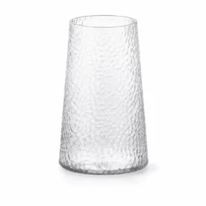 Wholesale Textured Tapered Glass Vase – Blue & Iridescent - view 1
