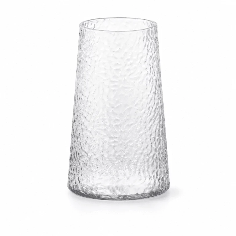 Wholesale Textured Tapered Glass Vase – Blue & Iridescent - view 1