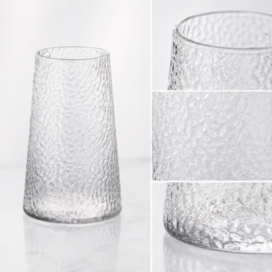 Wholesale Textured Tapered Glass Vase – Blue & Iridescent - view 5