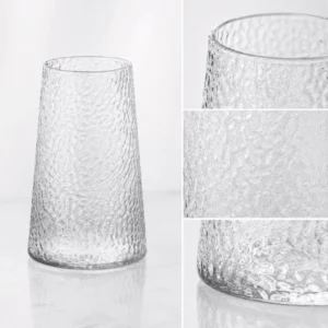 Wholesale Textured Tapered Glass Vase – Blue & Iridescent - view 5