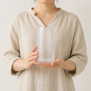 Wholesale Textured Tapered Glass Vase – Blue & Iridescent - view 6