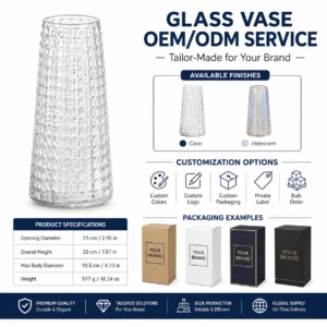 Wholesale Woven-Texture Glass Vase - view 8
