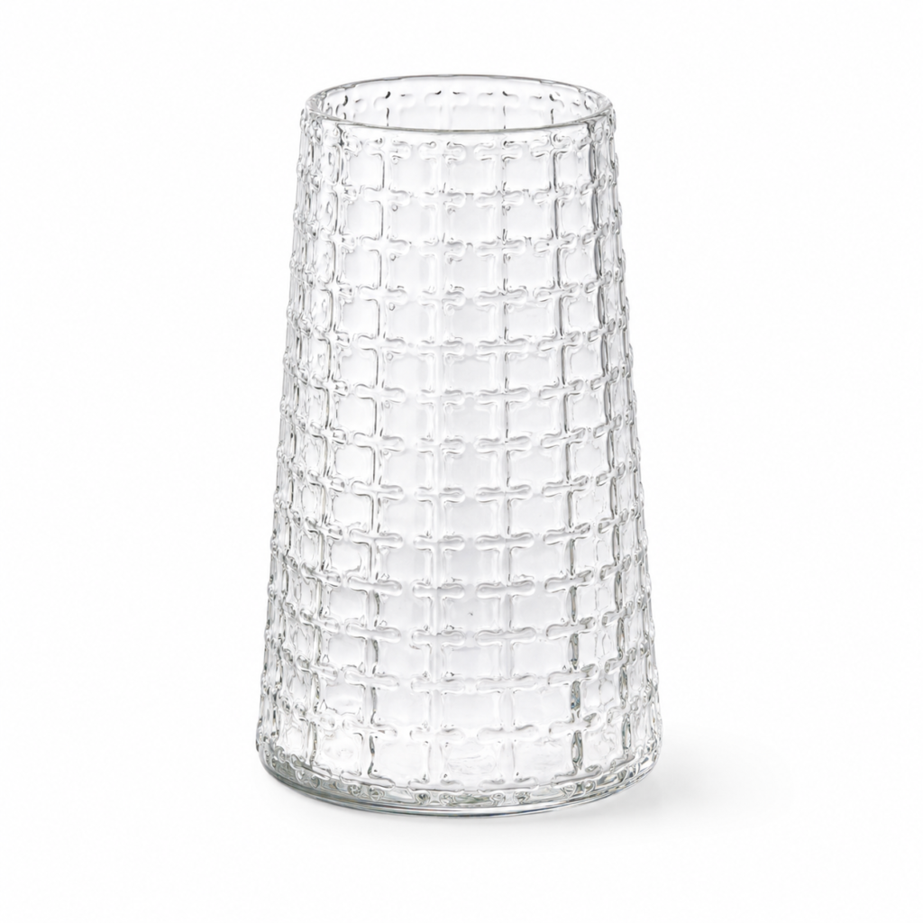 Wholesale Grid-Textured Glass Vase - view 1