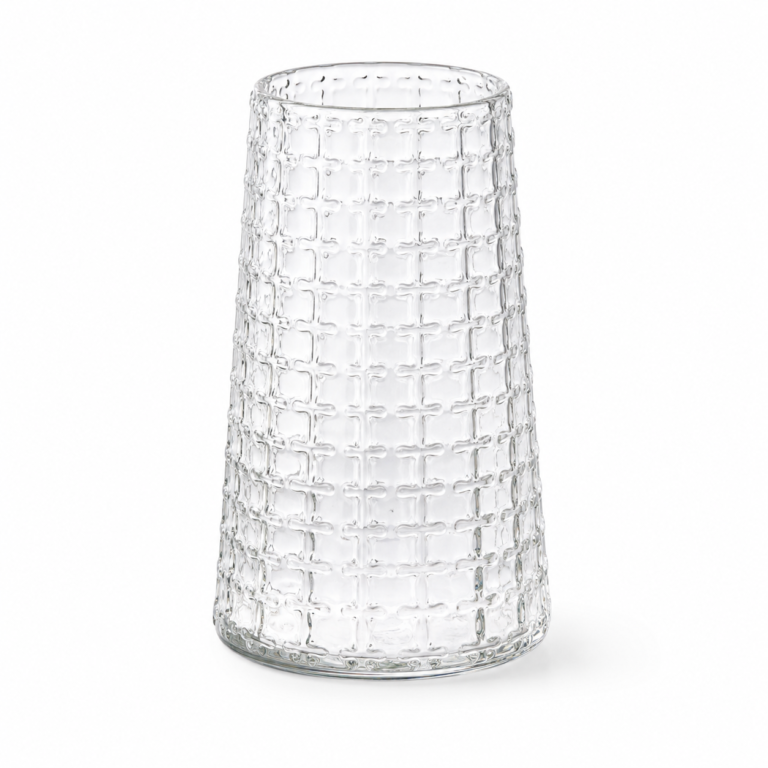 Wholesale Grid-Textured Glass Vase - view 1