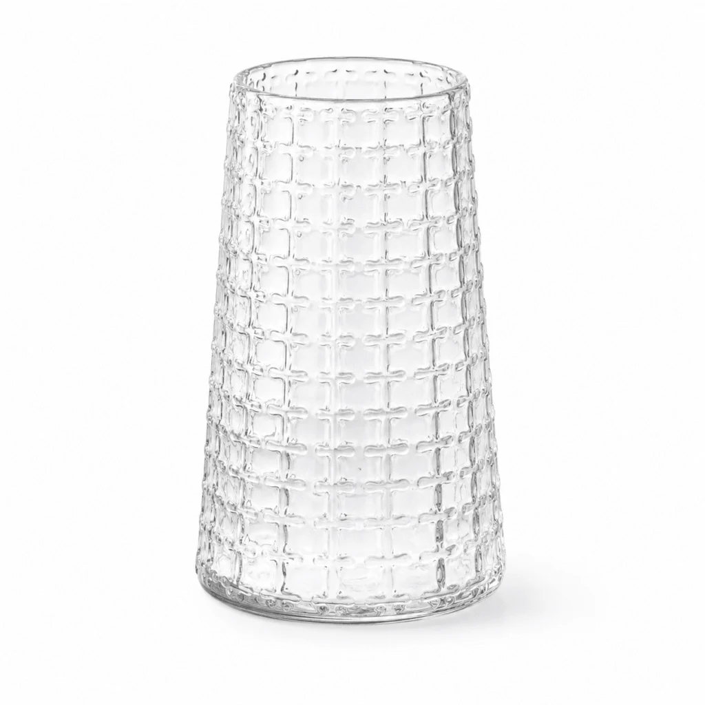 Wholesale Grid-Textured Glass Vase - view 1