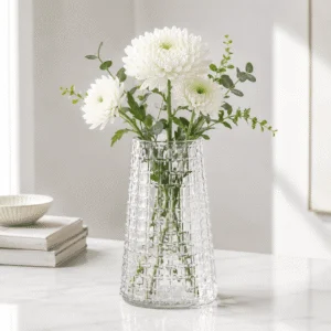 Wholesale Grid-Textured Glass Vase - view 2
