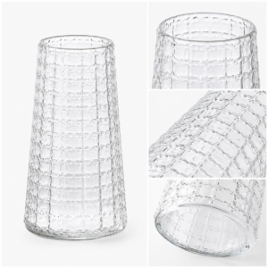 Wholesale Grid-Textured Glass Vase - view 5