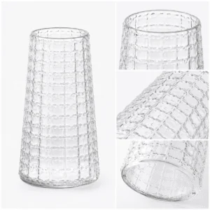 Wholesale Grid-Textured Glass Vase - view 5