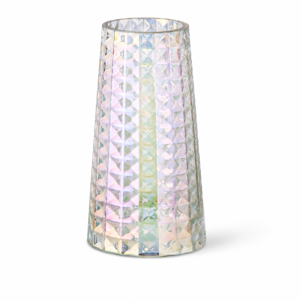 Wholesale Iridescent Faceted Glass Vase - view 1