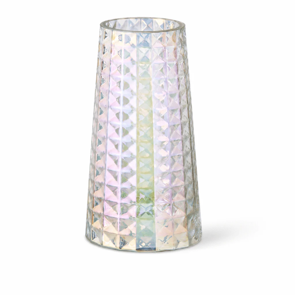 Wholesale Iridescent Faceted Glass Vase - view 1