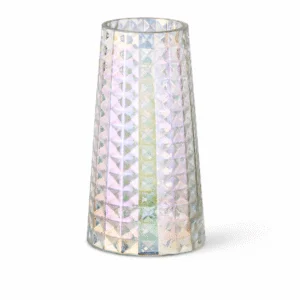 Wholesale Iridescent Faceted Glass Vase - view 1