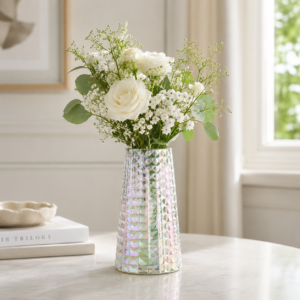 Wholesale Iridescent Faceted Glass Vase - view 2