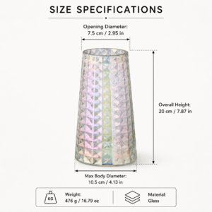 Wholesale Iridescent Faceted Glass Vase - view 4