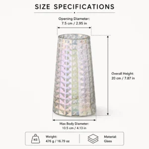 Wholesale Iridescent Faceted Glass Vase - view 4