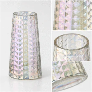 Wholesale Iridescent Faceted Glass Vase - view 5