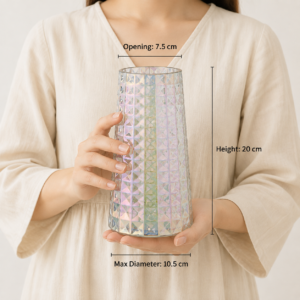 Wholesale Iridescent Faceted Glass Vase - view 6