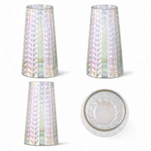 Wholesale Iridescent Faceted Glass Vase - view 3