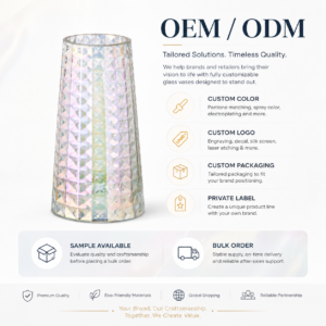 Wholesale Iridescent Faceted Glass Vase - view 8