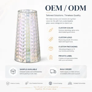 Wholesale Iridescent Faceted Glass Vase - view 8