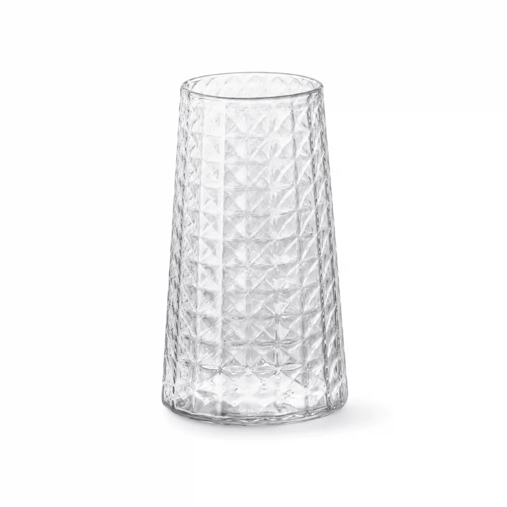 Wholesale Diamond-Faceted Glass Vase – Clear & Amber - view 1