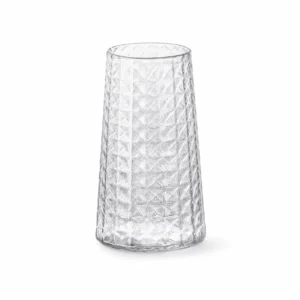 Wholesale Diamond-Faceted Glass Vase – Clear & Amber - view 1