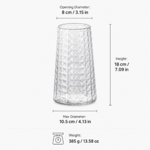 Wholesale Diamond-Faceted Glass Vase – Clear & Amber - view 4