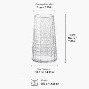 Wholesale Diamond-Faceted Glass Vase – Clear & Amber - view 4