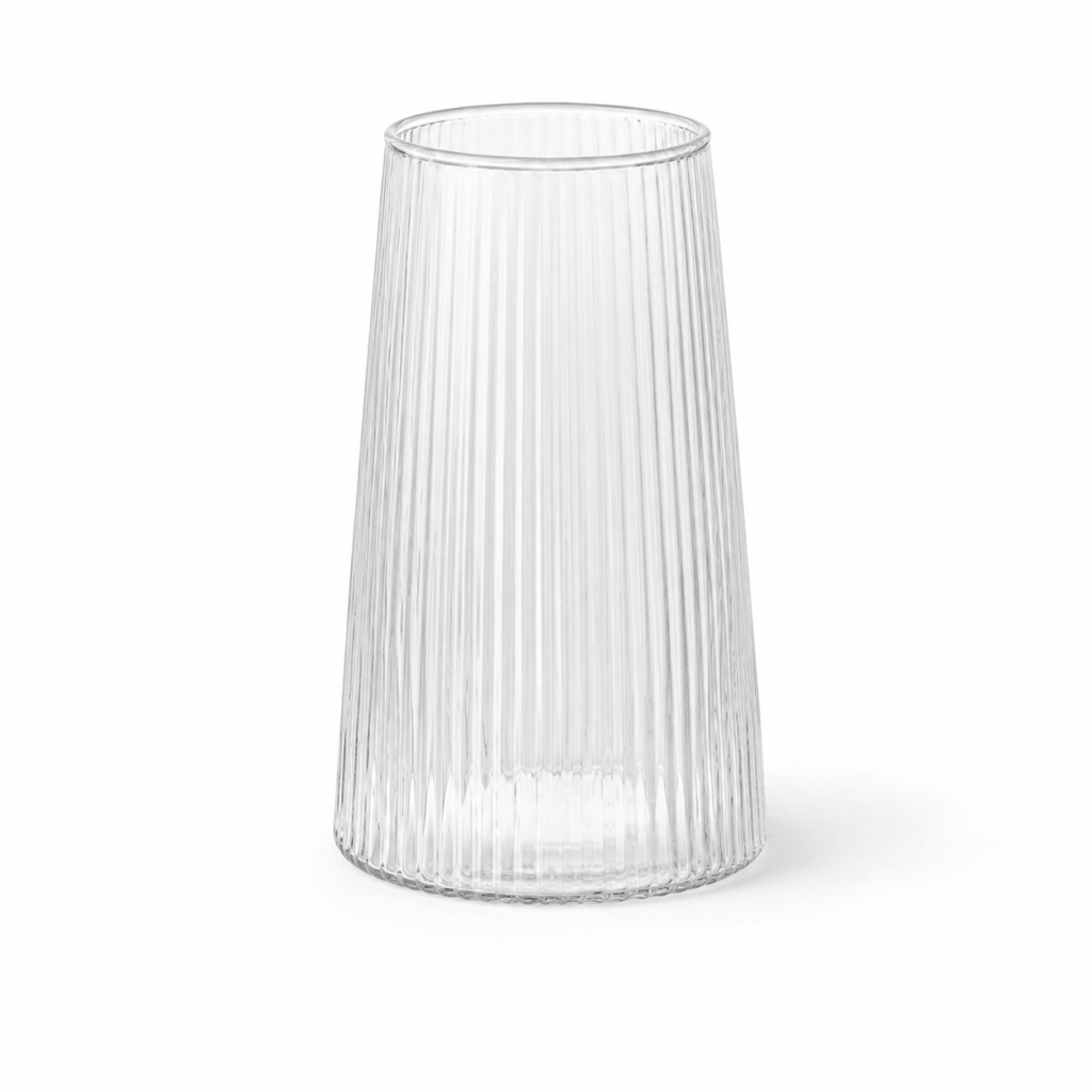 Wholesale Clear Ribbed Glass Vase - view 1