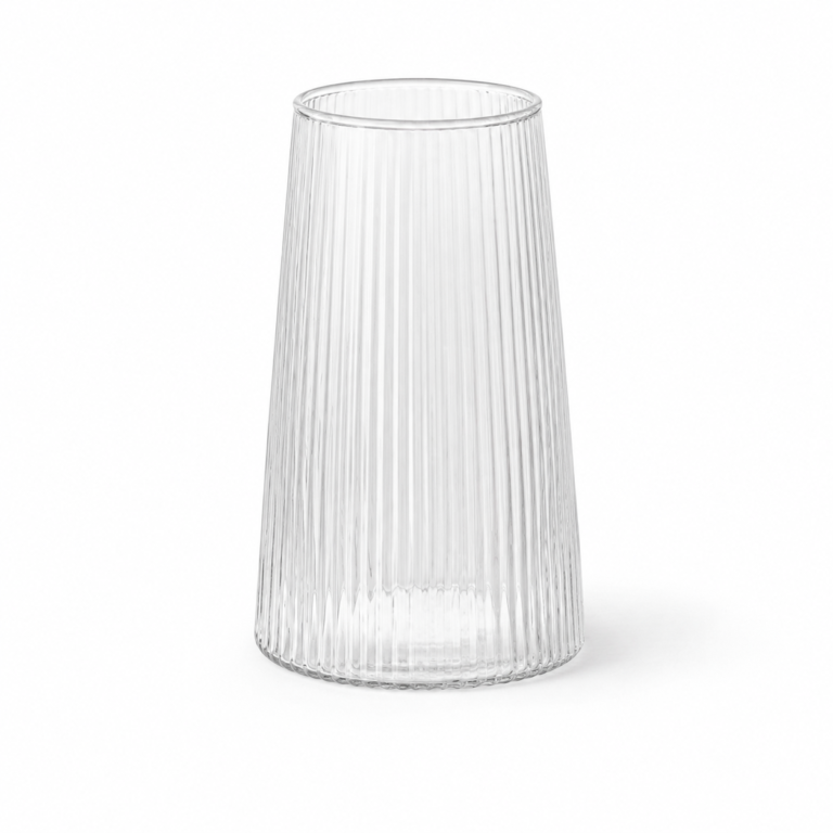 Wholesale Clear Ribbed Glass Vase - view 1