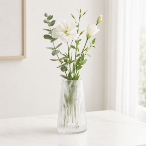 Wholesale Clear Ribbed Glass Vase - view 2